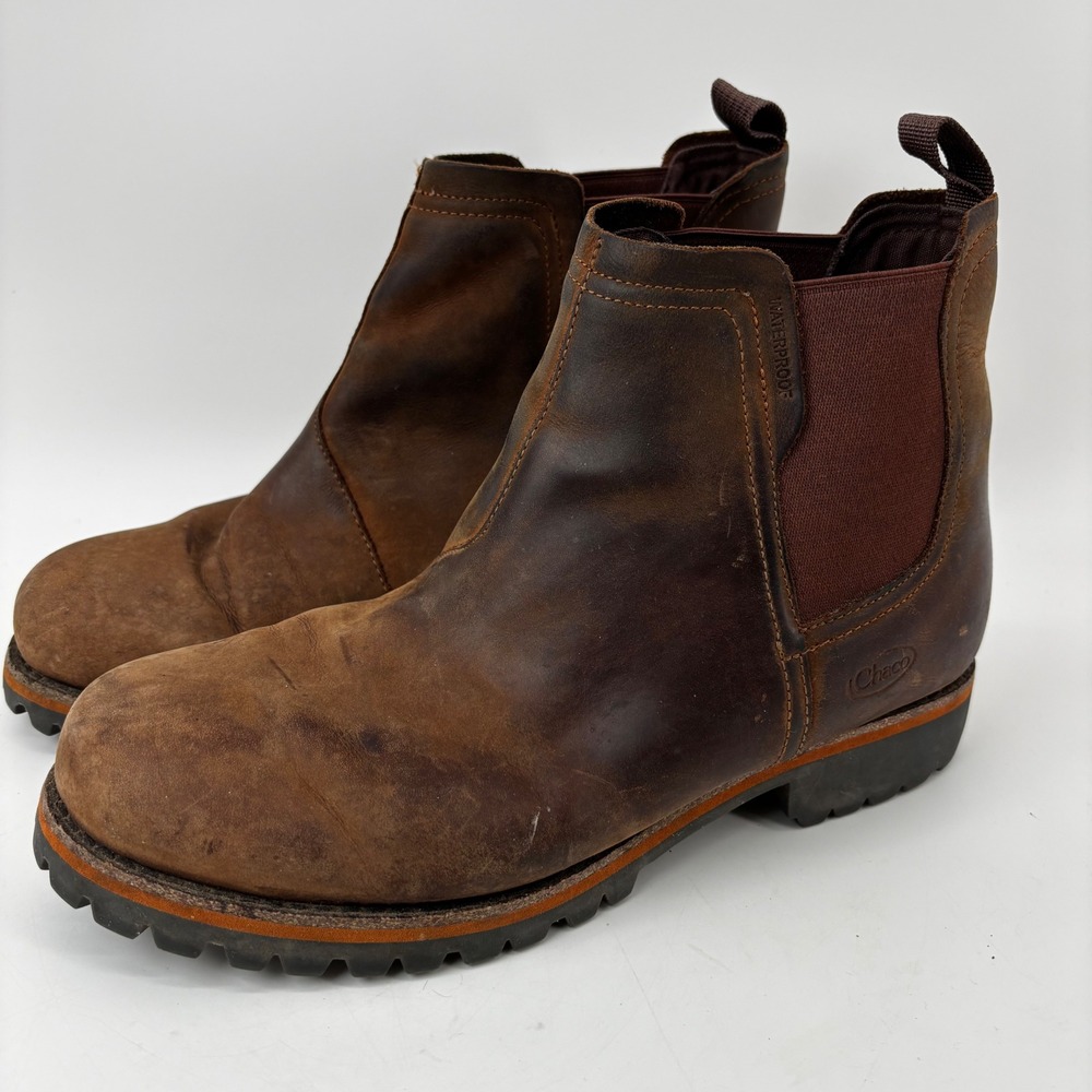 Chaco Fields Chelsea Boots Brown Waterproof Leather Womens 9.5 JCH108886Z